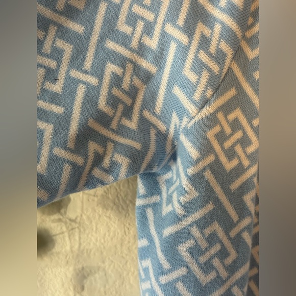 Vintage BFA Classics Cardigan Blue White Pattern Size L - Picture 4 of 6